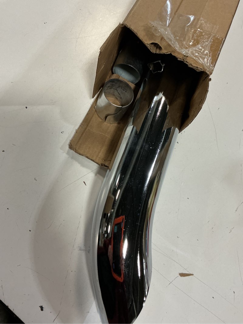 Condition photo showing As Is for universal motorcycle stainless steel slash cut exhaust tip exhaust pipe muffler for chopper cafe racer silencer (one piece) silver