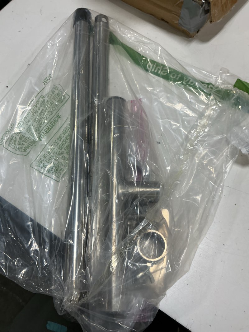 Condition photo showing As Is for dibble bar planting tool with foot pedal, t-handle stainless steel bulb planter tool, long dibbler gardening tool digging bar point point plus