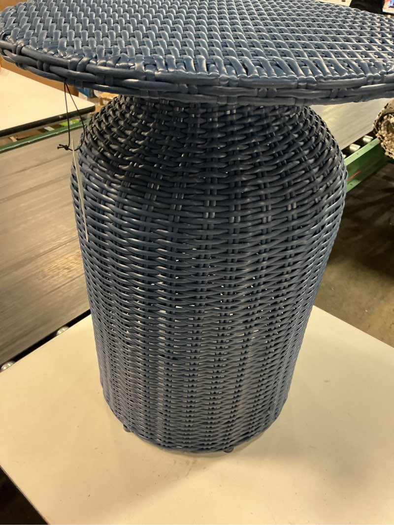 Condition photo showing Good Condition for 21.65" all-weather wicker round monochromatic outdoor patio bistro table navy - threshold™