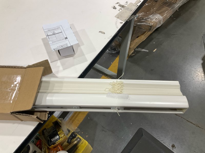 Condition photo showing Good Condition for chicology blinds for windows, mini blinds, window blinds, door blinds, blinds & shades, camper blinds, mini blinds for windows, horizontal window blinds, alabaster, 35" w x 60" h