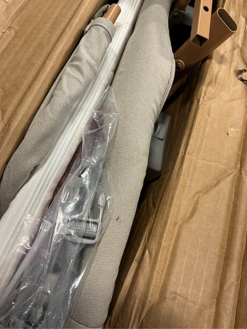 Condition photo showing Good Condition for 3 in 1 baby bassinet, rocking bassinet, bedside bassinet, 6-height adjustable, bassinet bedside sleeper, bedside bassient for baby with comfy mattress, breathable mesh, large storage basket khaki