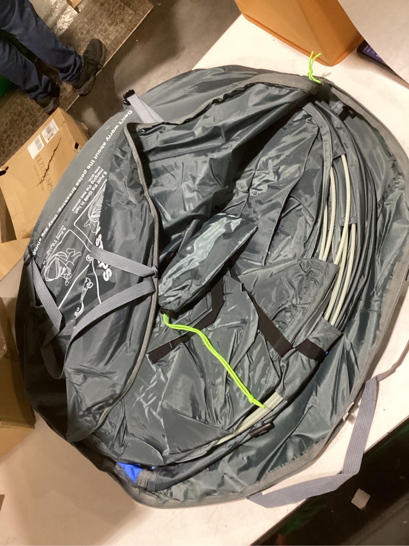 Condition photo showing Good Condition for 4 Person Easy Pop Up Tent Waterproof Automatic Setup 2 Doors-Instant Family Tents for Camping Hiking & Traveling Blue & Grey 110*78*51''