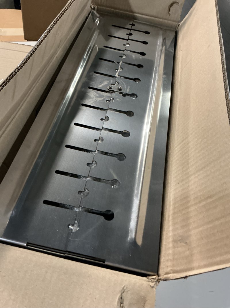 Condition photo showing Good Condition for stainless steel charcoal grill, portable foldable kabob mangal, heavy-duty rustproof bbq, 24.80x9.45x25.2 inch, for outdoor use, 12 skewer capacity, (skewers not included) 6. for 12 skewers (st.steel)