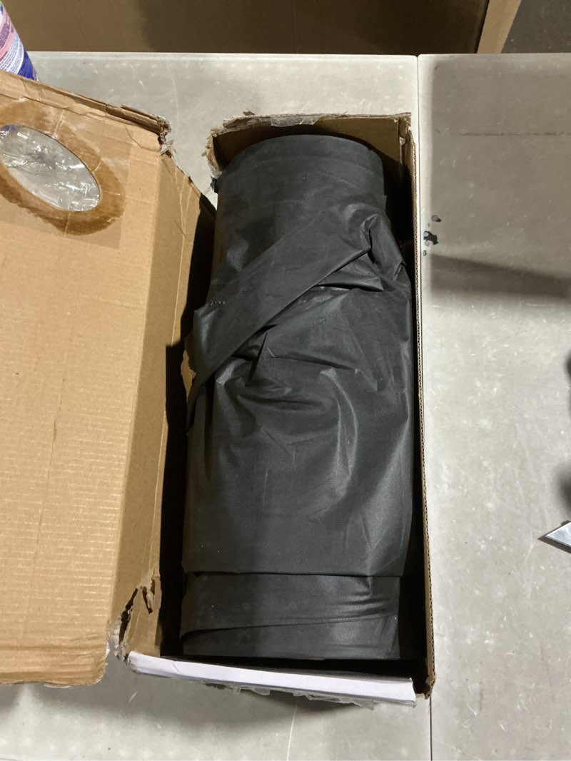 Condition photo showing As Is for 54in x 320ft plastic table cover roll with cutter box, cut to size plastic table cloths for parties, birthday, disposable tablecloth roll for all shape tables (black, 54 inch x 320 feet) black 3840" x 54" (rectangular)