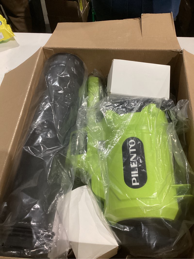 Condition photo showing Good Condition for Leaf Blower Cordless with 2 x 4.0Ah Battery Operated and Fast Charger, 650CFM 280MPH Electric Leaf Blower, 3 Speed Mode, 20V Powered Handheld Blowers for Lawn Care, Blowing Leaves, Small Gravel, Green