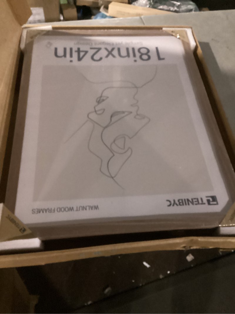 Condition photo showing New/Like New for 18x24 Walnut Poster Frame Set of 3 - Natural Brown, Solid Wood Picture Frame, Wall Hanging 3 Pack Walnut 18 x 24