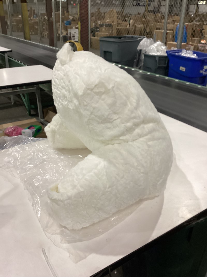 Condition photo showing New/Like New for Nestl Fur Reading Pillow, Stylish Back Pillow for Bed Sitting Up, Faux Fur Bed Chair Pillow with Arms, Reading Pillows for Sitting in Bed Adult & Kids, Sit Up Back Support Pillow for Bed Rest - White Standard White