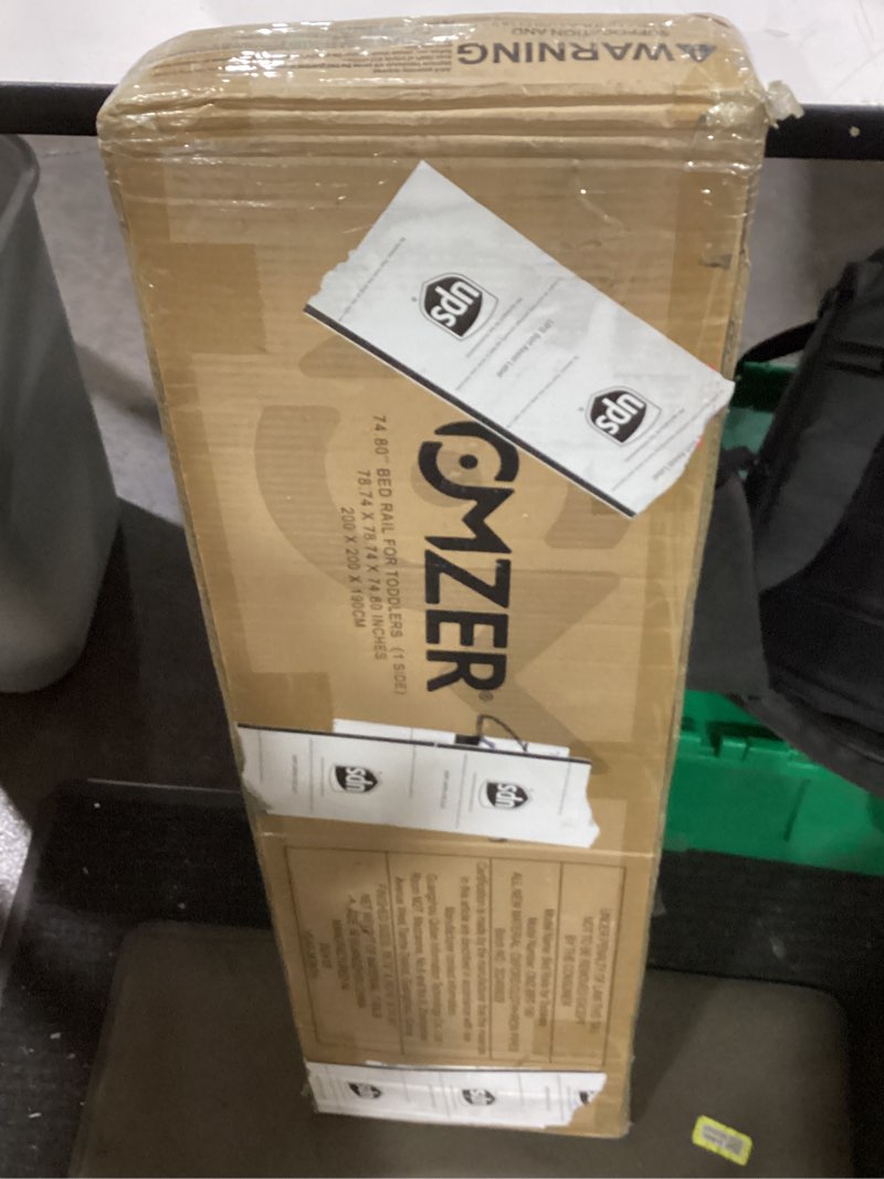 Condition photo showing As Is for omzer Bed Guard Rail for Toddlers - Foldable Baby Bed Rail Guard with Child Lock Height Adjustable Bed Safety Rails for Children Bed Rail for Queen King Size Full Size Bed - 1 Pack, 59” 1 side: 59''