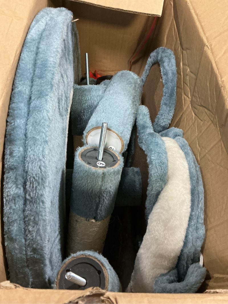 Condition photo showing Good Condition for yaheetech 45.5in ocean-themed cat tree multi-level cat tower, plush pet furniture with shark's mouth-shaped nest, sea star-shaped perch, jellyfish-style hammock for indoor kitty