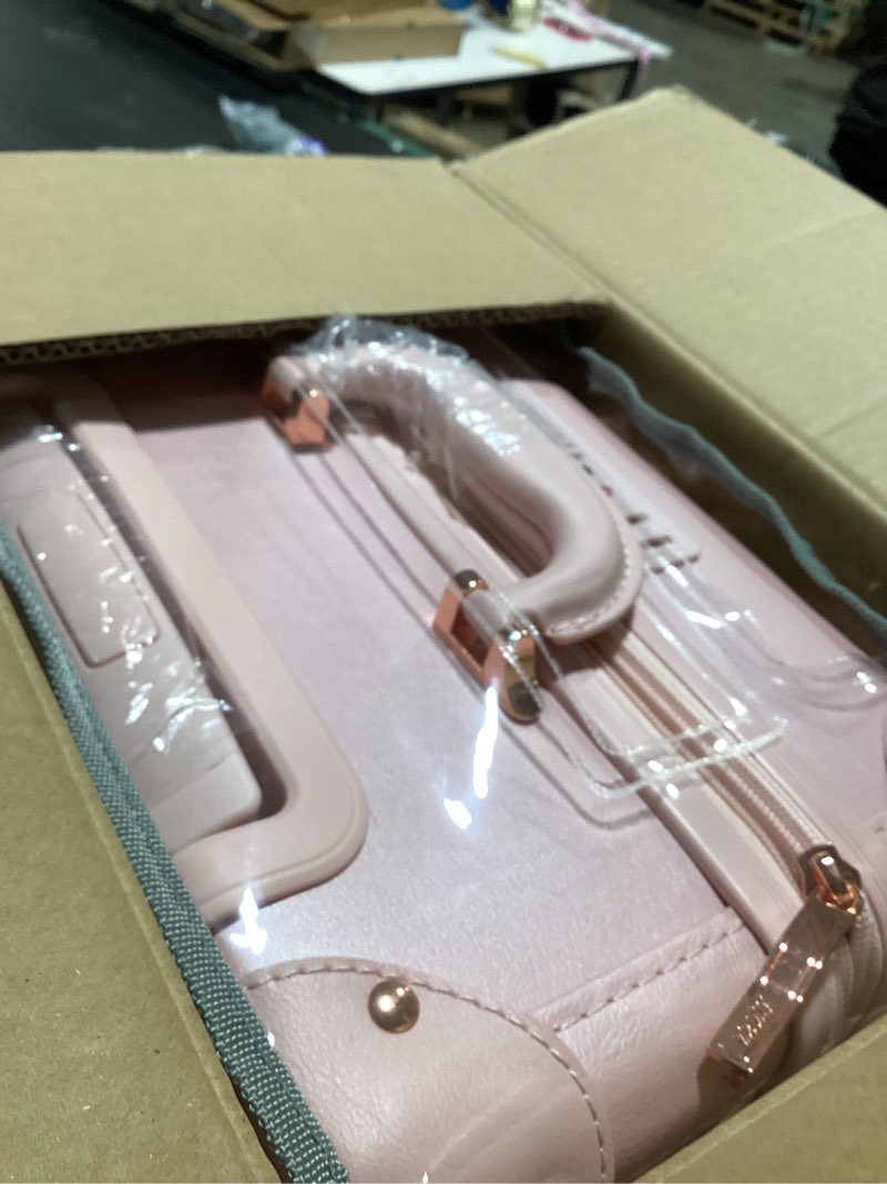 Condition photo showing Good Condition for nzbz vintage luggage sets for women retro suitcase cute vintage expandable luggage of 2 (blush pink, 14inch & 20inch) blush pink 14inch & 20inch
