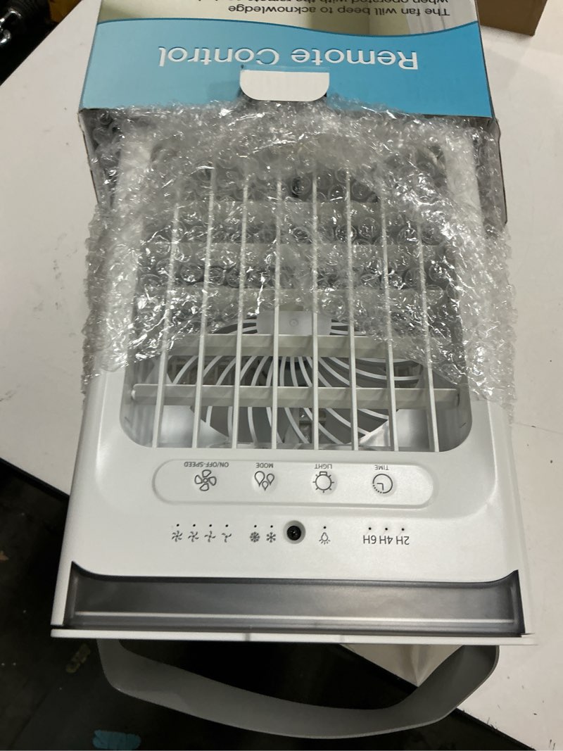 Condition photo showing Good Condition for portable air conditioners, 4-speed mini air conditioner, 3-in-1 personal cooling fan, small ac unit with 1000ml water tank, 2/4/6h timer, usb powered (5v 2a adapter included) for bedroom office desk gray