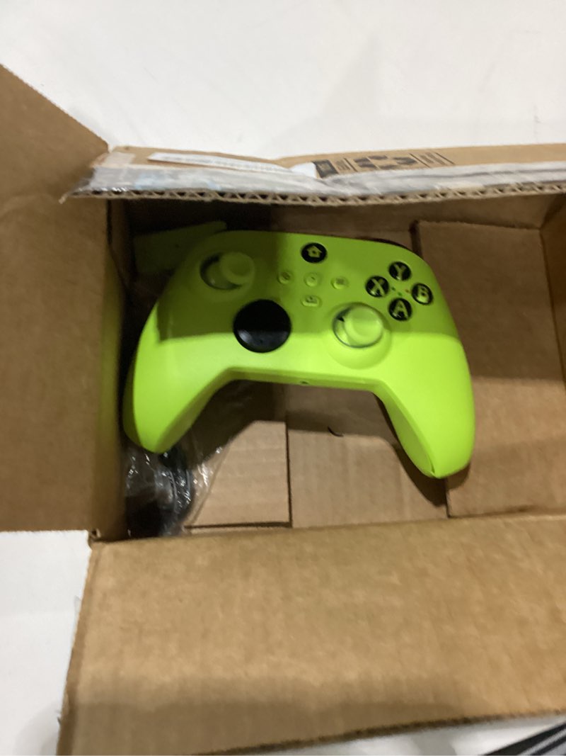 Condition photo showing As Is for part broken kw&o wireless controller for with xbox one, xbox series x/s, xbox one x/s, pc, with rgb led light, mappable buttons, with 2.4ghz wireless adapter gamepad (electric volt)n