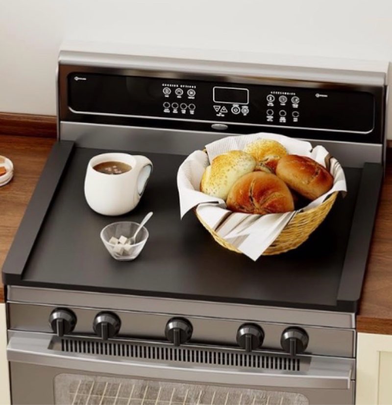 Noodle Board Stove Cover, Stove Top Covers for Electric 30"L X 22"W, Stove Top Covers for Gas Burners, Sink Cover for Counter Space, Durable Easy Clean Countertops, Farmhouse Decor Tray Light wood