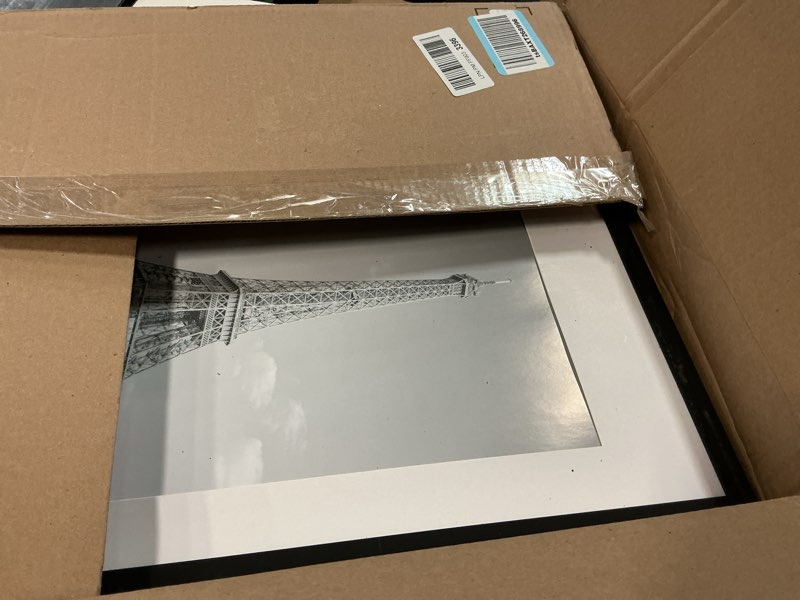 Condition photo showing As Is for upsimples 14x22 Picture Frame, Display Pictures 11x17 with Mat or 14 x 22 Without, Wall Hanging Newspaper Frames, Black, 1 Pack