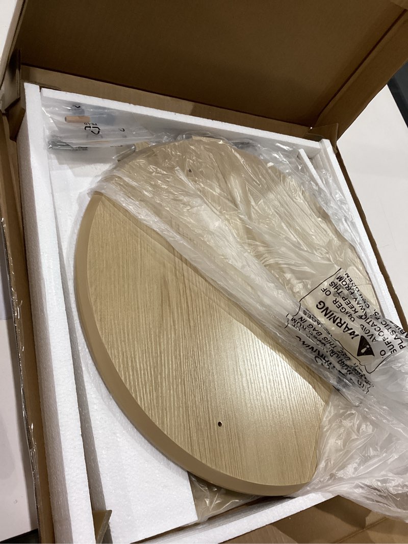 Condition photo showing Good Condition for Round and Nature Side Table?Small Coffee Table with Sleek Geometric Design, Easy Assembly Accent Table for Living Room