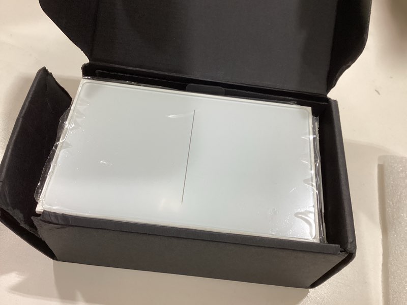 Condition photo showing Good Condition for moes full touch smart switch, sf(star feather 2026 version) wall light switch, neutral wire required, anti-glare panel, 2.4ghz wifi work with smart life/tuya app, alexa and google home white 2 gang wifi 2 gang white