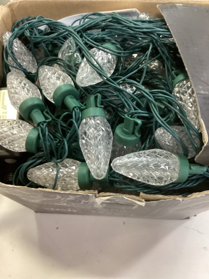 Condition photo showing New/Like New for smart christmas lights, c9 rgb 66ft 100led connectable strawberry lights, app remote control, music sync, color changing christmas light outdoor with 48 scene modes for xmax house decor