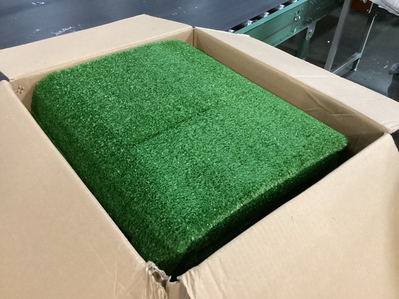 Condition photo showing New/Like New for Artificial Grass Turf, 10ft x 10ft 0.4" Pile Height, Indoor Outdoor Fake Astroturf Rug Carpet Mat for Balcony Decor Backyard Patio Backdrop Fence Wall Decorations Dogs 10ft x 10ft (100 ft²)