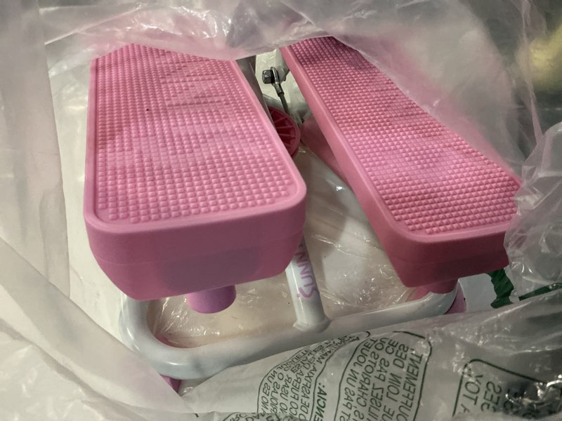 Condition photo showing Good Condition for sunny health & fitness mini steppers with digital monitor and resistance bands, compact low-impact cardio machines for home workouts pink