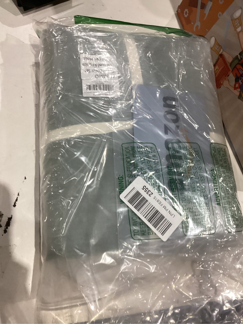 Condition photo showing New/Like New for Cooling Duvet Cover Set 3 Pieces-100% Washed Cotton Linen Like Textured Ultra Soft Cozy Bedding with Zipper Closure,Includes 1 Duvet Cover & 2 Pillow Shams(Green,Oversized King 120"x98") Green (No Comforter) Oversized King (120" x 98")