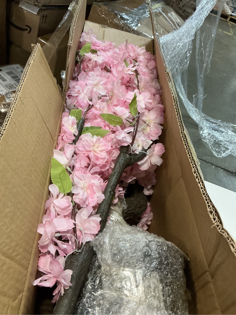 Condition photo showing Good Condition for bincue artificial pink cherry blossom tree fake tree cherry blossom decor fake flowers faux flowering tree pink flowers floral for indoor outdoor room home decor spring gift 6ft pink-01ap