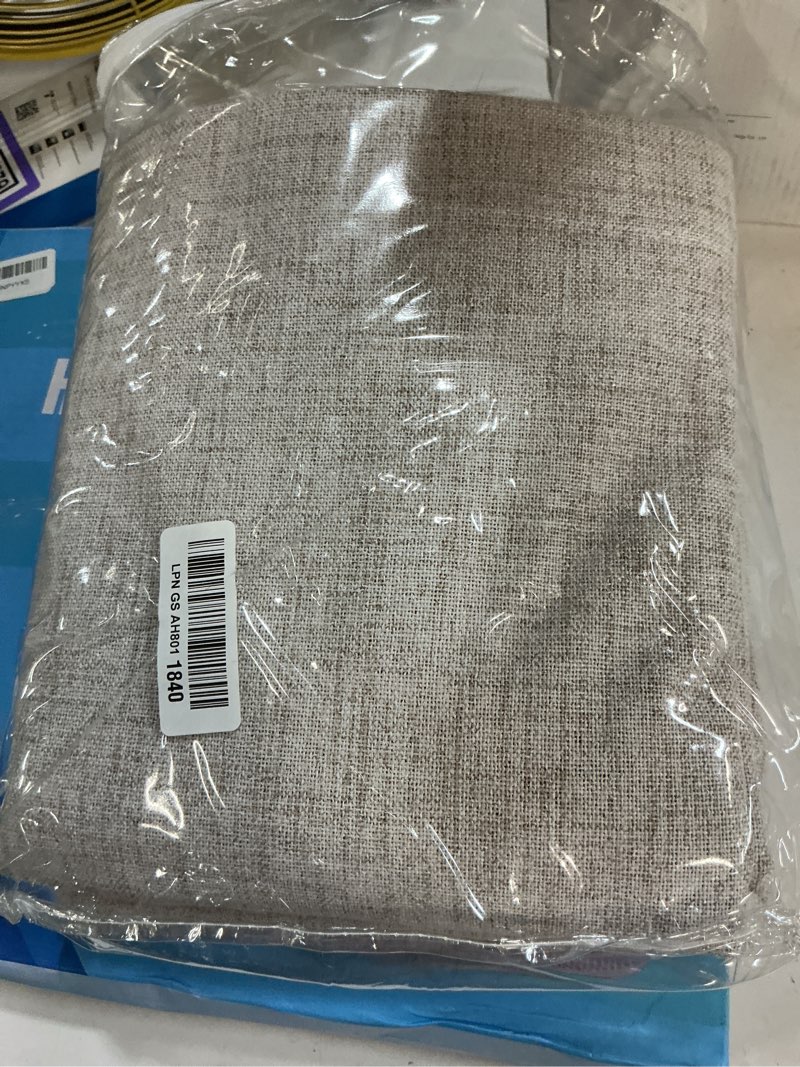 Condition photo showing New/Like New for miulee 100% blackout linen curtains for bedroom, natural solid luxury decor thermal insulation room darkening drapes for living room nursery back tab rod pocket 42 x 84 inches, 2 panels natural 42"w x 84"l (pack of 2)