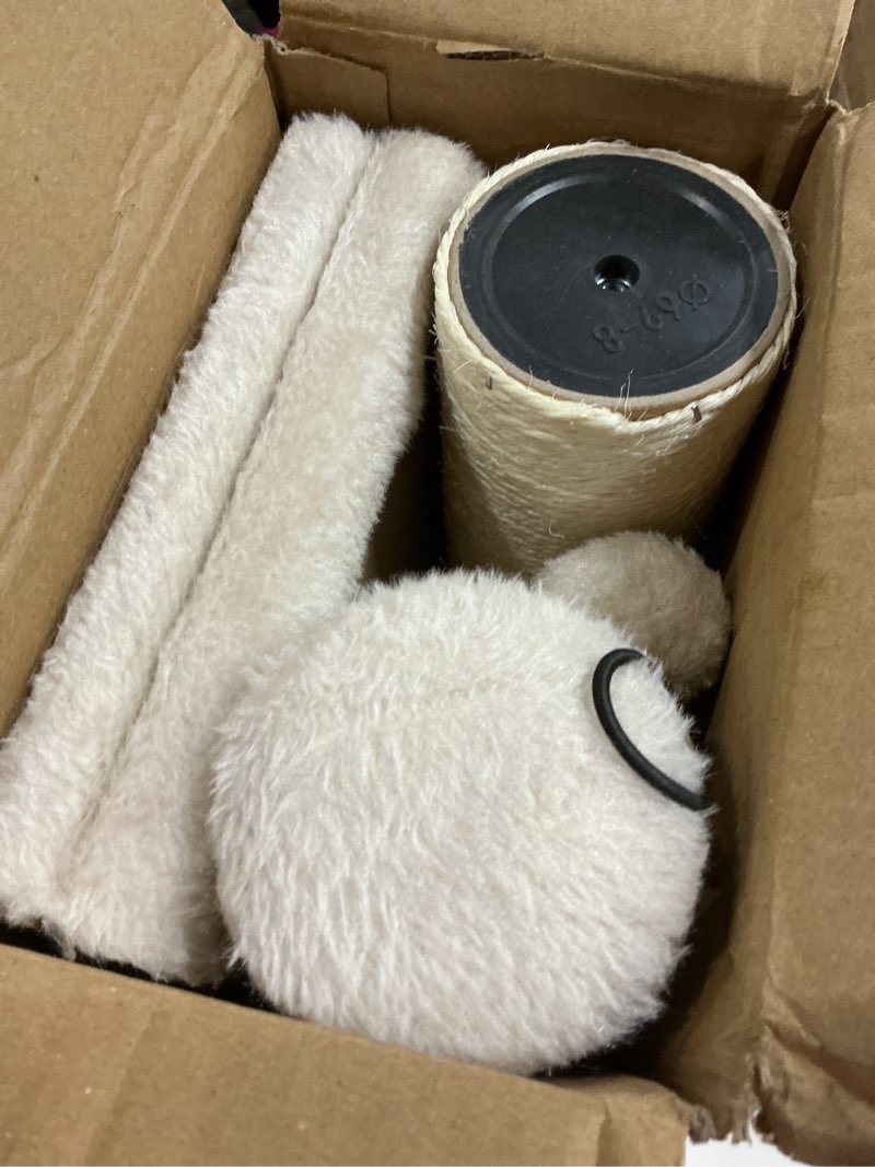 Condition photo showing New/Like New for MECOOL 34” Tall Cat Scratching Post Premium Basics Kitten Scratcher Sisal Scratch Posts Trees with Hanging Ball for Indoor Cats, Beige 34 inches for Adult Cats Beige