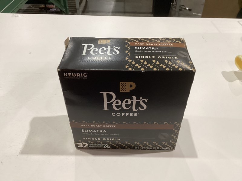 Condition photo showing New/Like New for Peet's Coffee, Dark Roast Single Serve Coffee Pods - Single Origin Sumatra 32 Count (1 Box of 32 Pods) Single Origin Sumatra 32 Count (Pack of 1)
