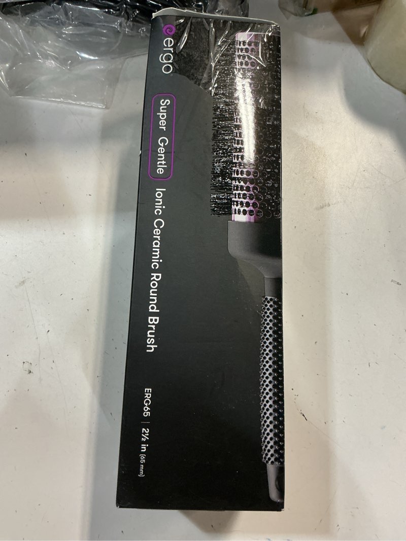 Condition photo showing As Is for ergo super gentle round brush for blow out - salon quality hair styling for women - roller for wet and dry hair - volumizing care blowout - erg65: 2.5" 2x-large - 2.50 inch