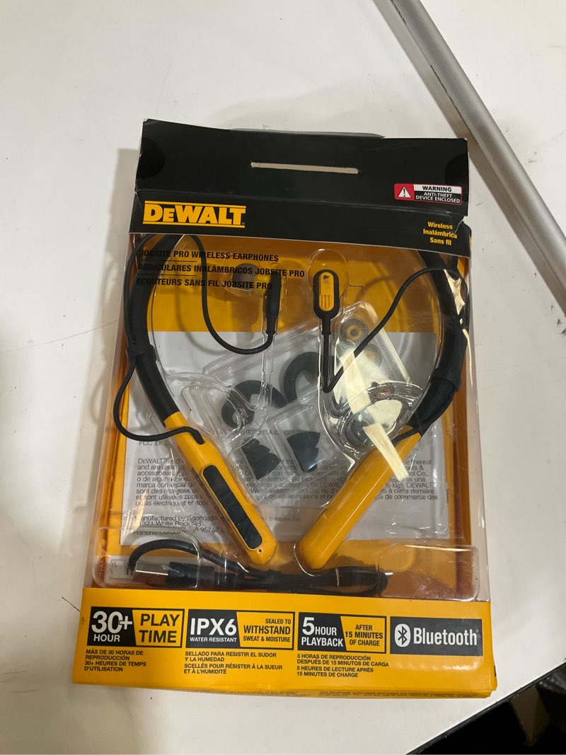 Condition photo showing As Is for jobsite pro wireless earphones
