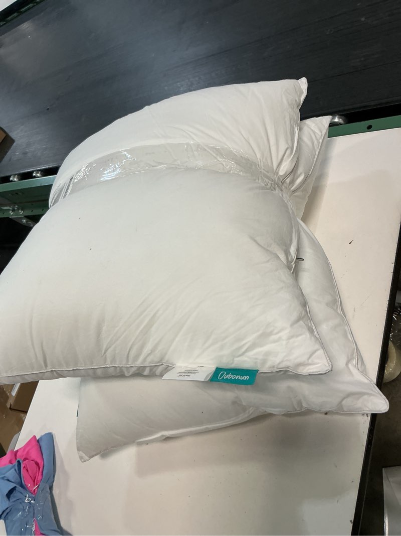 Condition photo showing Good Condition for oubonun - set of 2 pillow inserts 18 x 18 inch, with 100% cotton cover, decorative cushion fillers, square shape, for sofa, set of 2, white