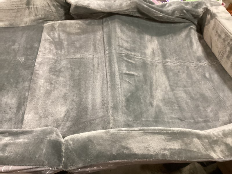 Condition photo showing Good Condition for portable toddler travel bed – foldable soft foam floor crib with washable cover, built-in safety rails, no assembly, compact for travel & home use, grey light grey