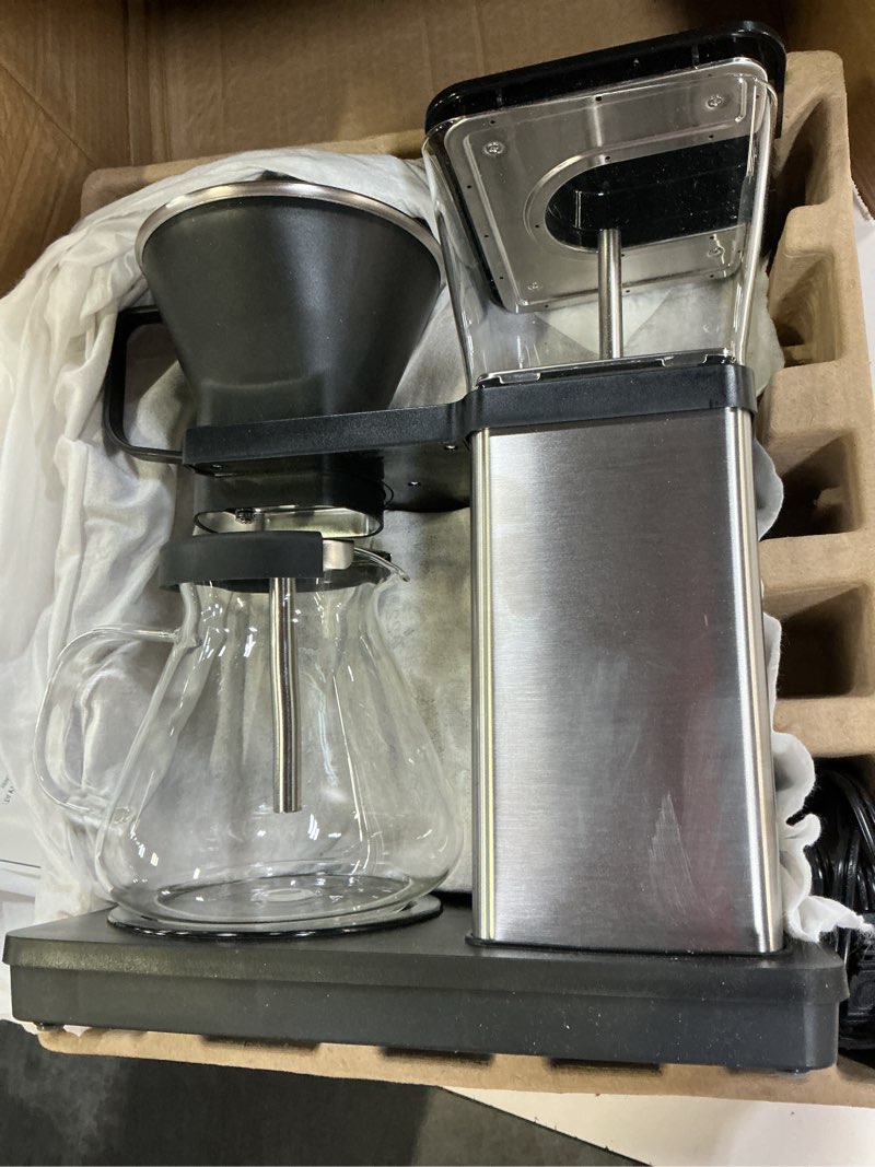 Condition photo showing Good Condition for simplygoodcoffee the brewer - plastic-free. coffee maker/coffee machine. 8 cup automatic drip pour over coffee brewer. brewer free of plastic, gold cup standard. black/stainless steel