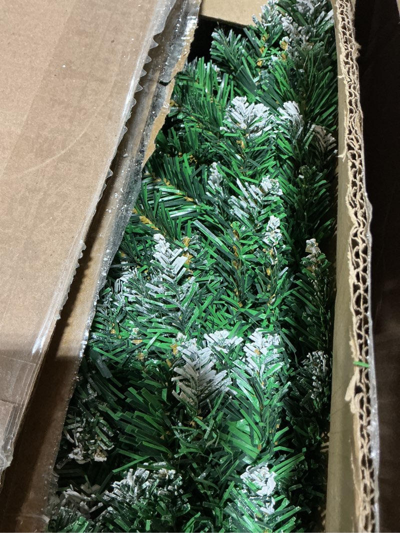 Condition photo showing Good Condition for Set of 3 Potted Christmas Tree 5ft/4ft/3ft Slim Pencil Christmas Tree with Metal Buckets Artificial Xmas Trees for Porch, Front Door, Entryway, Holiday Party Decoration(Green, White)