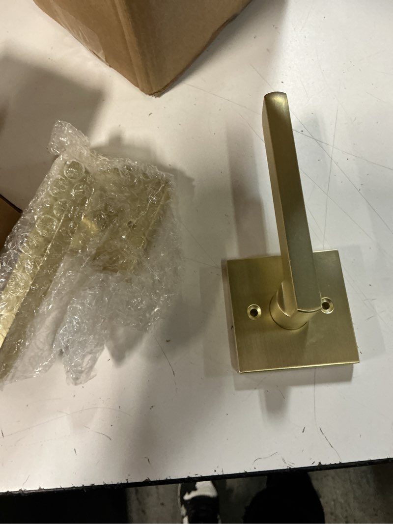 Condition photo showing Good Condition for haidms gold dummy door handles, brushed gold dummy door handles, zinc alloy brushed brass no-turning door handles for closet, heavy duty single-sided modern square (6 pieces/3 packs) gold dummy 3