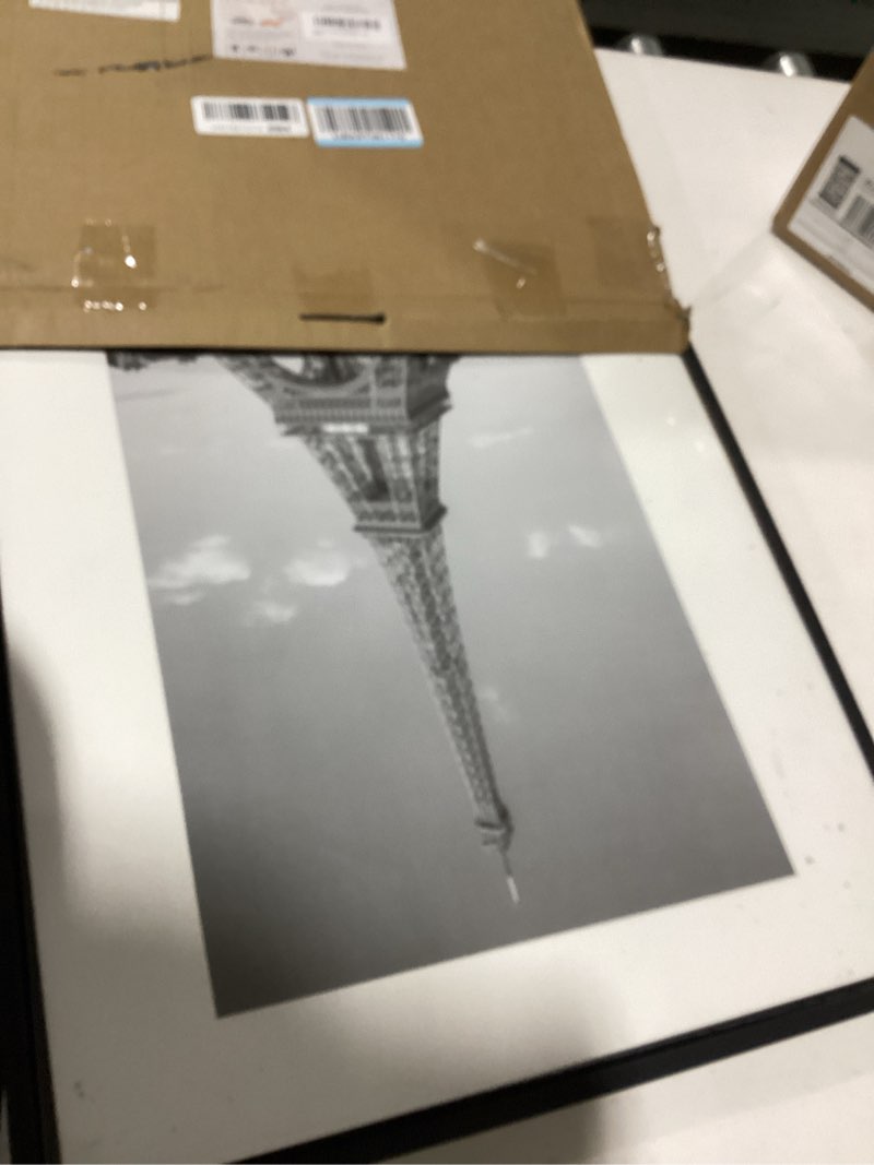 Condition photo showing New/Like New for upsimples 17x22 picture frame, display pictures 12x18 with mat or 17 x 22 without, wall hanging poster frames, black, 1 pack black 17x22