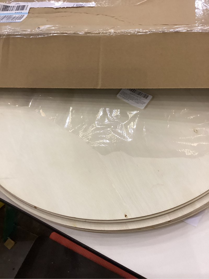 Condition photo showing Good Condition for Whaline 20 Inch Wood Circles for Crafts, 10Pcs Christmas Unfinished Round Wooden Discs Farmhouse Rustic Wood Door Hanger 3mm Natural Blank Wood Slices for Xmas Winter DIY Painting Art Craft Decor