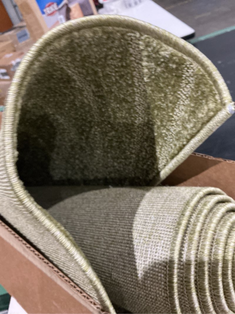 Condition photo showing Good Condition for luxe weavers solid machine woven green 2x8 area rug, indoor stain-resistant carpet green 2' x 8' (runner)