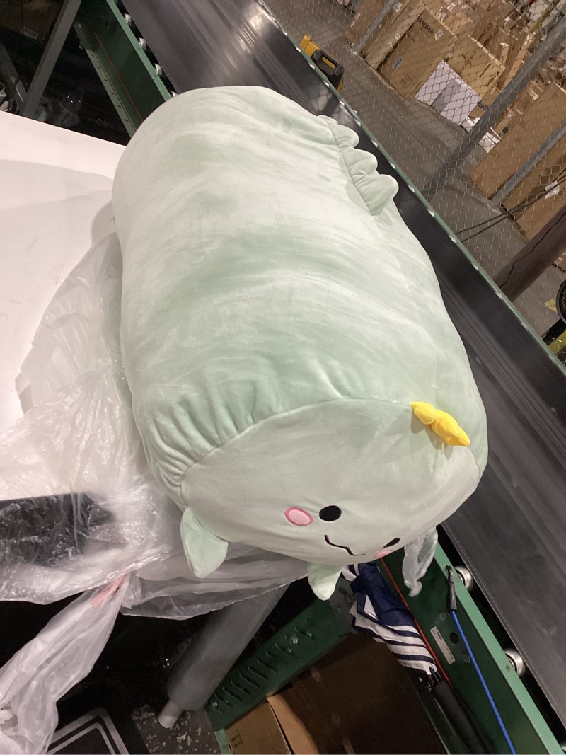 Condition photo showing Good Condition for dinosaur plush hugging pillow, soft dinosaur stuffed animals toys gifts, 33.5" green dinosaur 33.5 in
