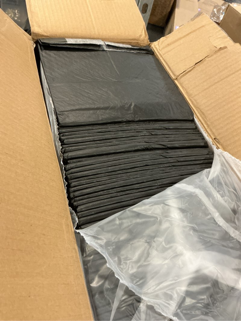 Condition photo showing As Is for Glad for Pets Black Charcoal Puppy Pads - Super Absorbent Disposable Dog Pee Pads, Potty Training Pads, and Pet Supplies - Dog Pee Pads for Crate Training and Indoor Use 23" x 23" - 150 Count