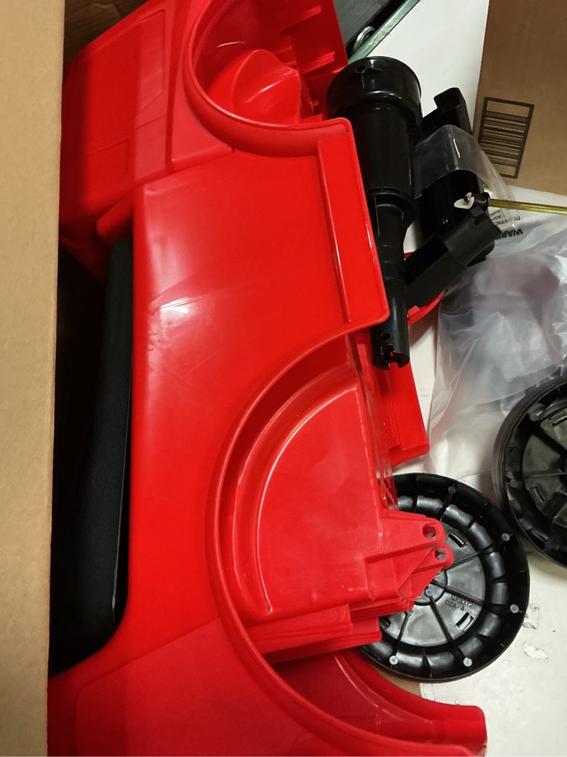 Condition photo showing As Is for 2026 upgrade toddler ride on toys with under seat storage, ride on fire truck with music & steering wheel, ride on push car for toddlers 1-3 years, red red with music