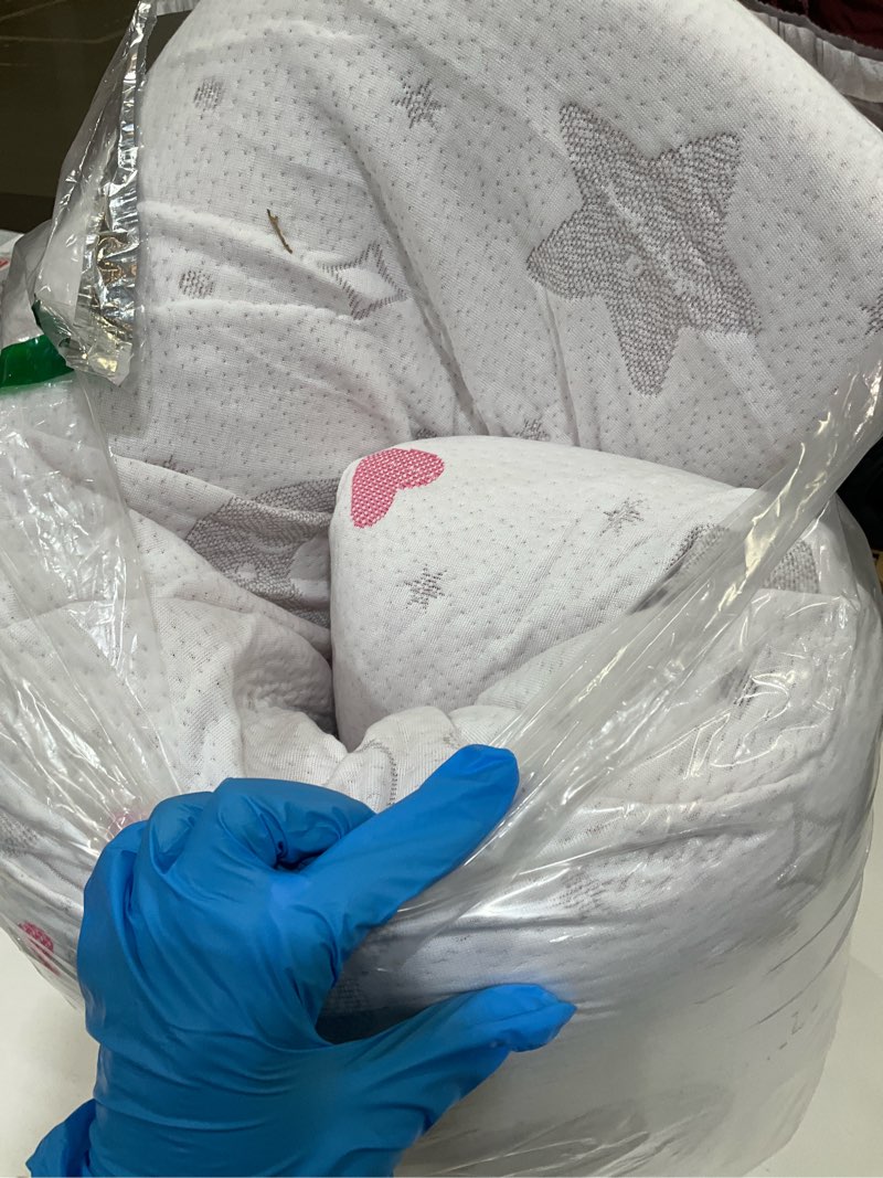 Condition photo showing As Is for Pack and Play Mattress - 38"x26" Pack N Play Mattress Pad with Breathable Removable Cover - Dual-Sided Memory Foam Baby Crib Mattresses for Toddlers Pink