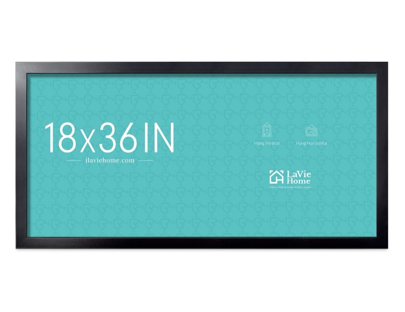 LaVie Home 18x36 Picture Frame Black, 18 x 36 Panoramic Picture Frame for Wall Decoration, Classic Black Minimalist Style Suitable for Decorating Houses, Offices, Hotels?1 Pack?