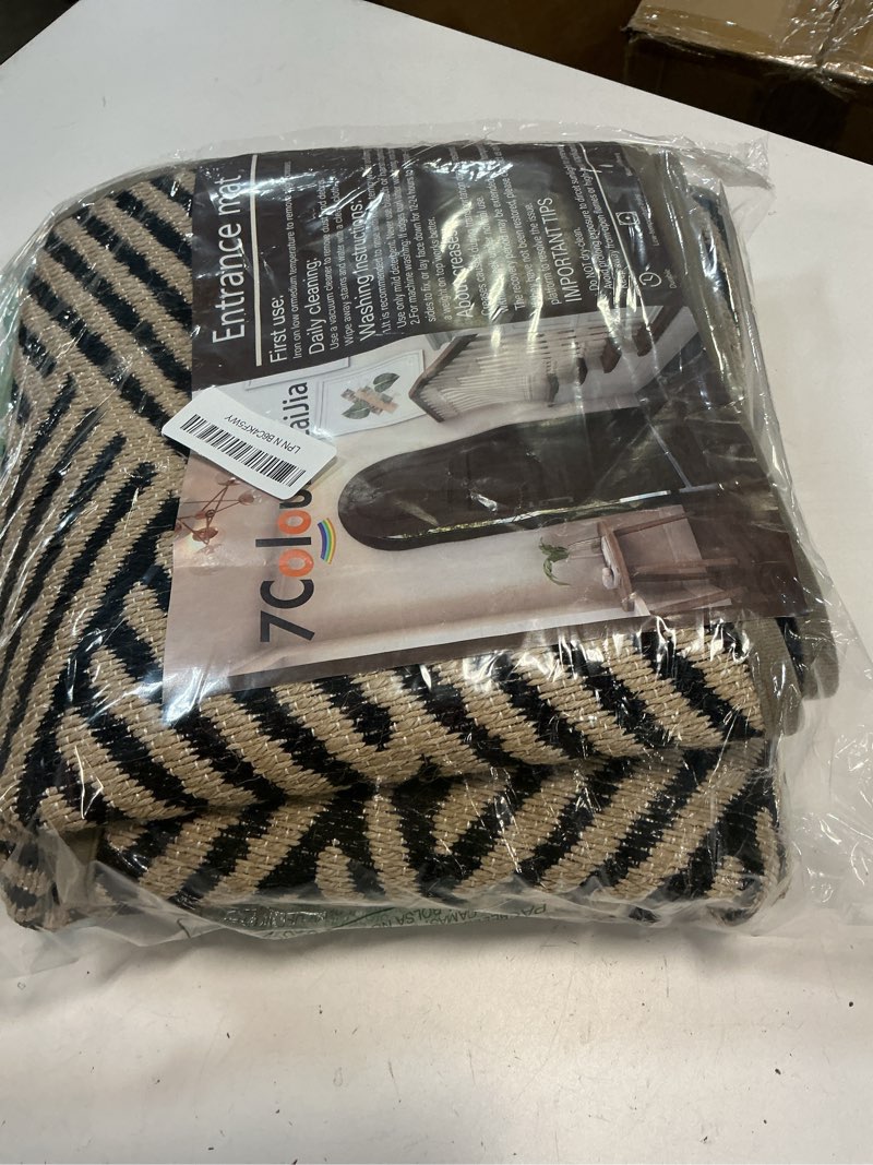 Condition photo showing New/Like New for Door Mat Indoor Outside Entrance 31"x47", Low-Profile Non Slip Outdoor Inside Doormat Entryway Mat, Dirt Resistant Absorbent Front Porch Welcome Entry Mats, Washable Easy Clean, Brown Brown 31"x47"