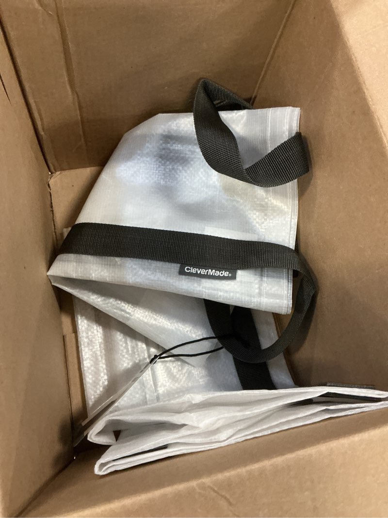 Condition photo showing Good Condition for CleverMade Tall Frakta Reusable Grocery Tote - 42L - Pack of 2 - Transparent - Collapsible Storage S