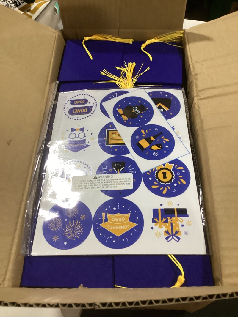 Condition photo showing Good Condition for 8 pack 2026 graduation centerpieces for tables mason glass jar centerpieces with led lights graduation party decorations set with caps and stickers for high school college congrats grad decor supplies blue