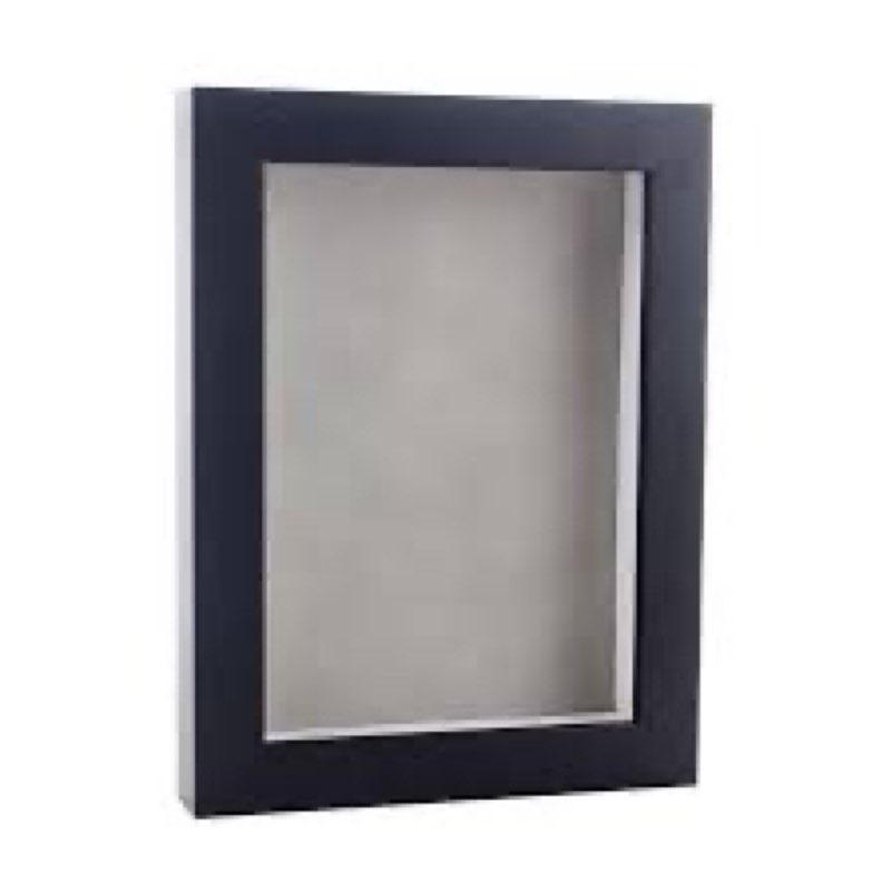 16x20 Shadow Box Frame Black Wood | with a 3/4\\\" Usable Display Depth | Includes a Light Grey Real Su