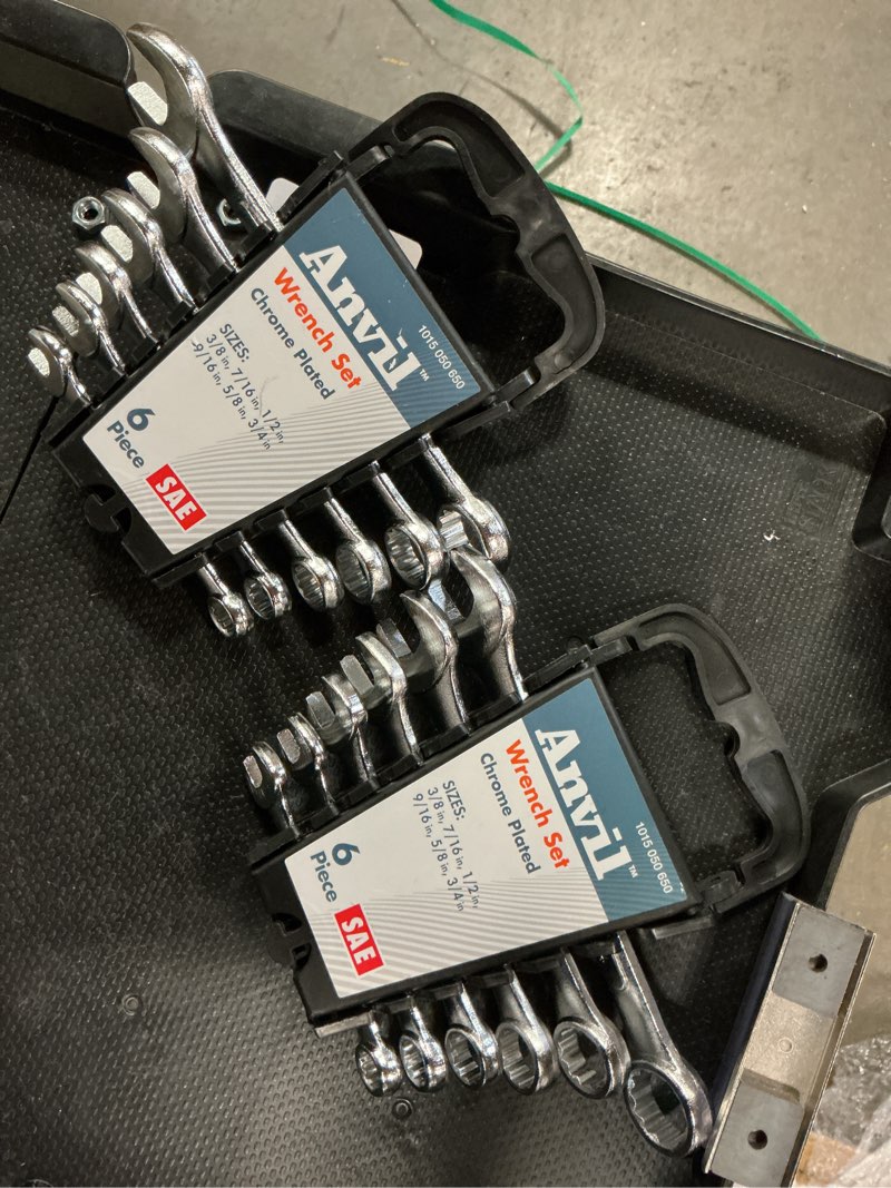 Condition photo showing New/Like New for (2 pack)6-piece sae combination wrench set with case