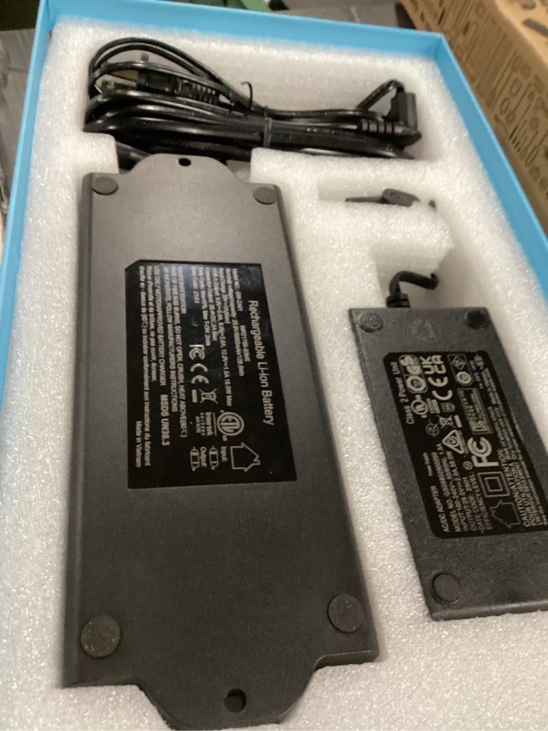 Condition photo showing As Is for power recliner zbpower rechargeable battery pack model zb-b1800 kits with wall power supply and y power cable