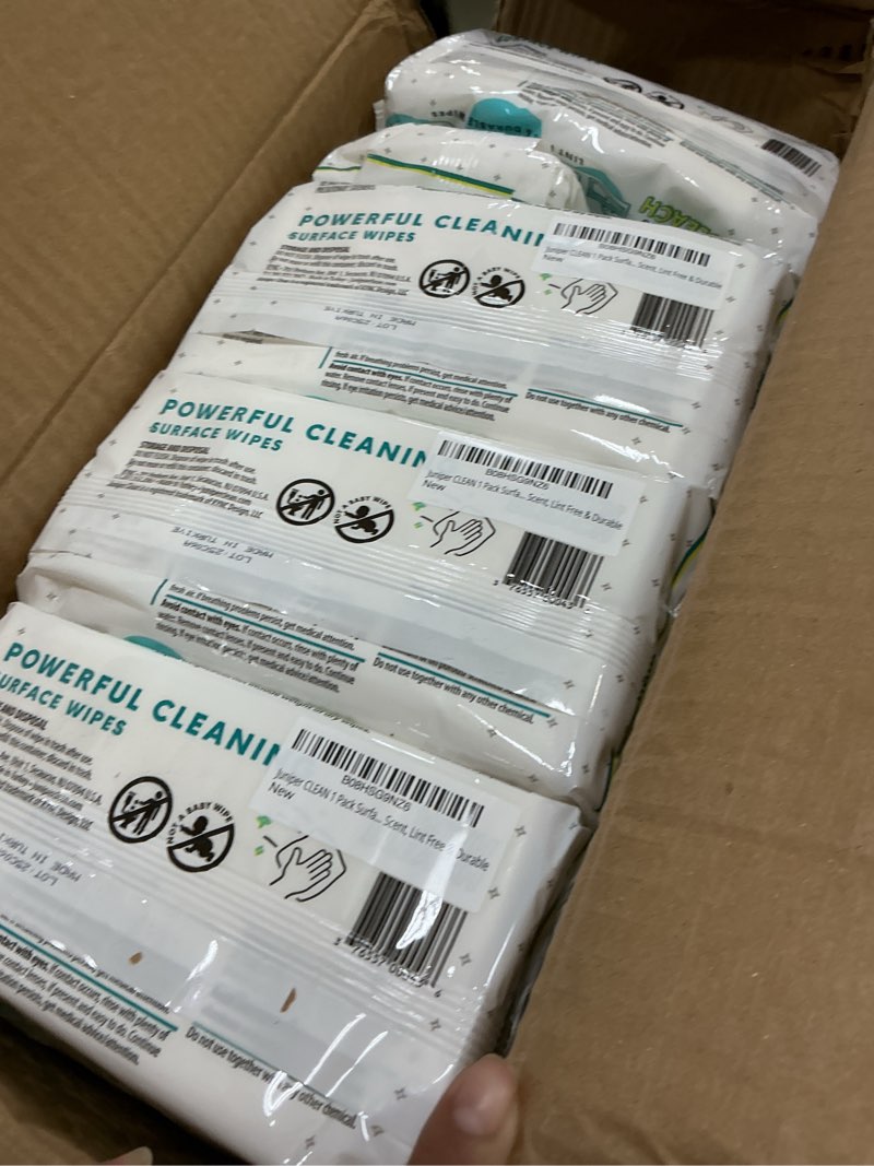 Condition photo showing New/Like New for 24 Pack Surface Cleaning Wipes with Bleach, All-Purpose Cleaner for Bathroom, Kitchen, Office, 1728 Count Soft Flow, Fresh Scent, Lint Free & Durable 72 Count (Pack of 24)